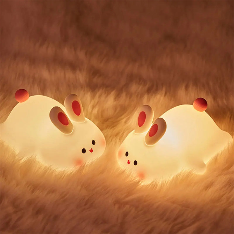 Schattige konijn LED-nachtlamp met aanraaksensor