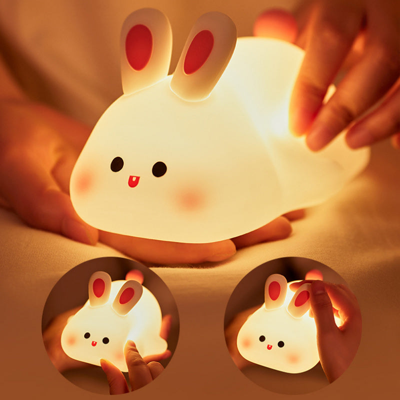 Schattige konijn LED-nachtlamp met aanraaksensor