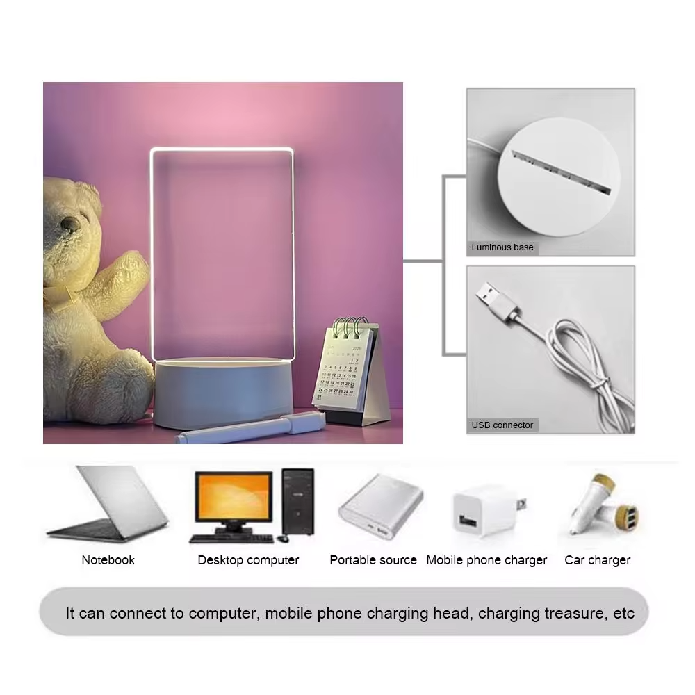 LED acryl berichtbord met USB-voeding