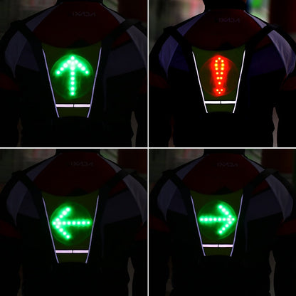 USB Oplaadbare Reflecterende LED Rugzakvest